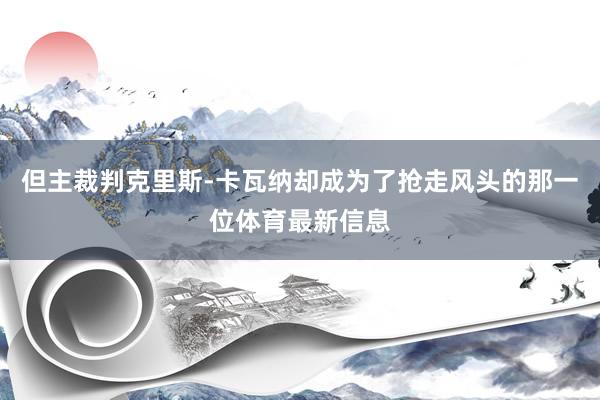 但主裁判克里斯-卡瓦纳却成为了抢走风头的那一位体育最新信息