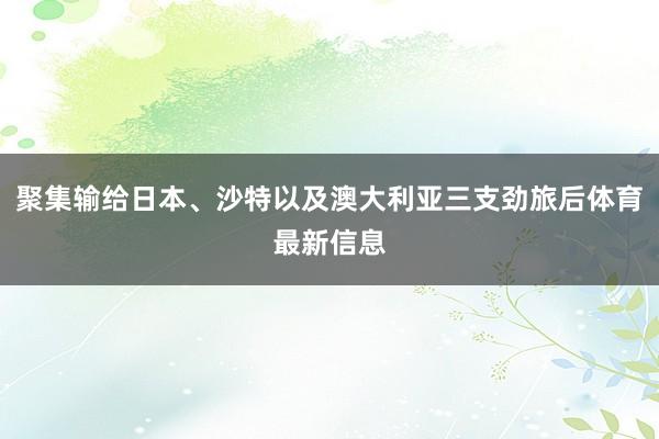 聚集输给日本、沙特以及澳大利亚三支劲旅后体育最新信息